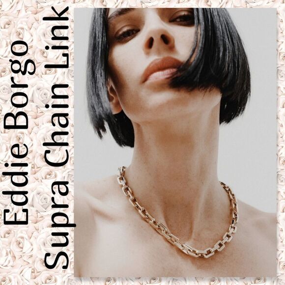 Eddie Borgo Supra Chain Link 12K Gold Vermeil Necklace Authentic New - Picture 1 of 12